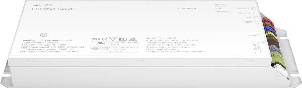eldoLED ECOdrive 1066/S Constant Current LED Driver, 100W, 0-10V + AUX