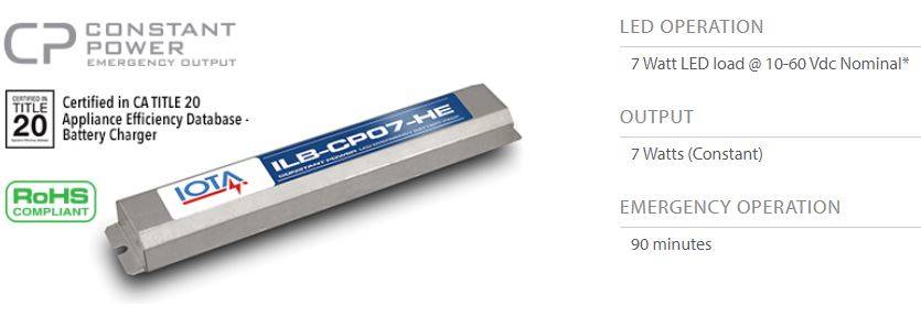 ILB CP07 HE TM - High-Efficiency LED Emergency Driver