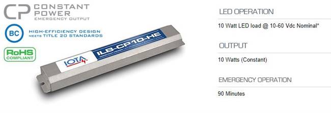 ILB CP10 HE A - High-Efficiency LED Emergency Driver