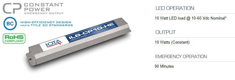 ILB CP10 HE R - High-Efficiency LED Emergency Driver