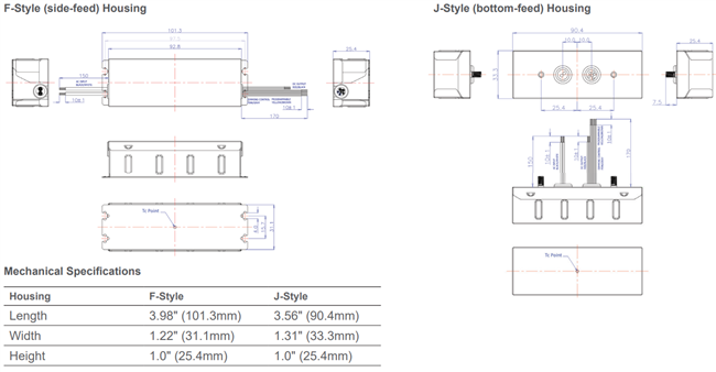 OT 12W UNV 0A3 DUALDIM DIM-1 F-HOUSING J25 Optotronic