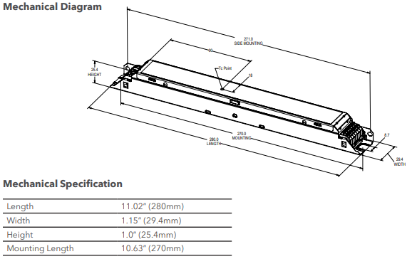 OTI 50W UNV 1A4 1DIM AUX DIM-1 J10 Optotronic