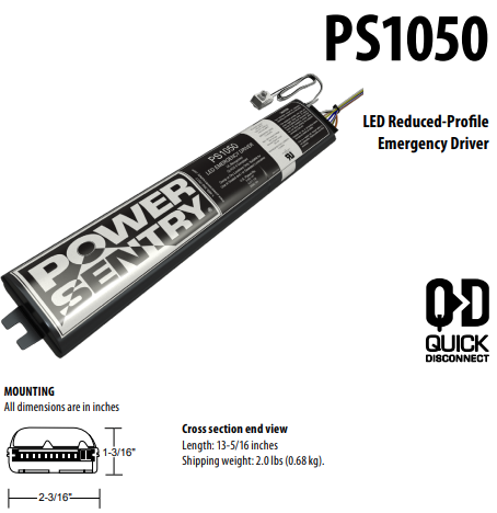 PS1050 Power Sentry LED Emergency Lighting Driver