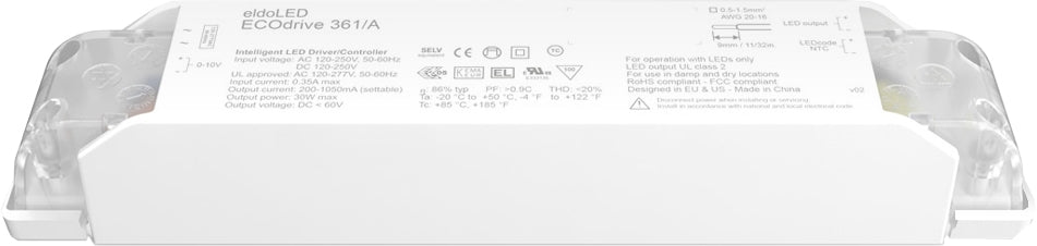 eldoLED ECOdrive 361/A Constant Current LED Driver, 30W, 0-10V
