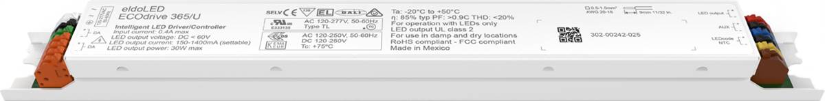 eldoLED ECOdrive 365/U 30W DALI-2 LED Driver