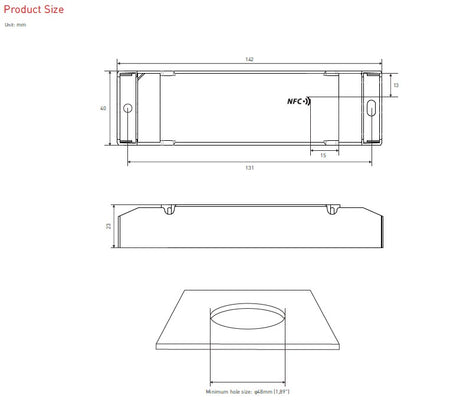 40W 300-1050mA NFC CC 0/1-10V tunable white LED driver SE-40-300-1050-W2A