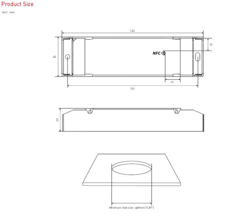 40W 300-1050mA NFC CC DALI-2 DT6/DT8 tunable white LED driver SE-40-300-1050-W2D